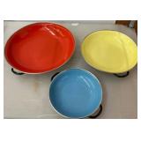 Three Enamel Bowls from Yugoslavia