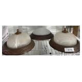 Three Frosted Glass Light Shades with Hardware