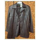 Siena Brown Faux Leather Button-Front Jacket
