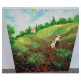 Landscape Painting on Canvas with Figures
