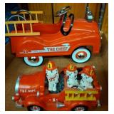 Red Fire Truck Toys with Dalmatian Figures