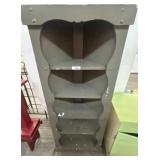 Gray Wooden Corner Shelf, Scalloped Design