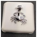 Sterling Silver Crab Pendant