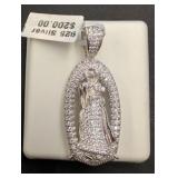 925 Silver Pendant with Religious Motif