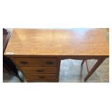 Wood Desk with Three Drawers and Side Leg Support