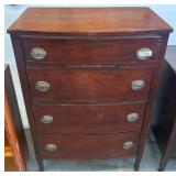 Mahogany Bow-Front Four-Drawer Dresser