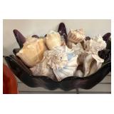 Ceramic Bowl with Assorted Seashells