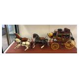 Horse-Drawn Stagecoach Model with Figures