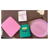 Pink Plates, Notebook, Case, and Pouch