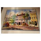 Signed Print of Colorful Urban Scene, 16"ï¿½20"