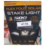 Farpoint Flex Fold Solar Stake Light, 500 Lumens