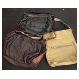 Three Mixed-Material Shoulder Bags