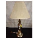 Brushed Metal Table Lamp with Pleated Shade