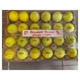 24 Recovered Yellow Golf Balls, Mixed Brands