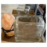 Himalayan Salt Lamp and Glass Blocks