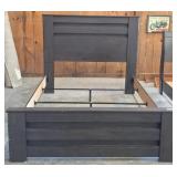 Queen Size Black Panel Bed Frame