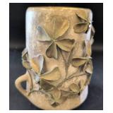 Teplitz Amphora Pottery Vase with Shamrocks