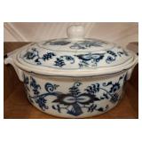 Blue Danube Covered Porcelain Bowl