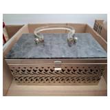 Metal and Acrylic Handbag with Cutout Design