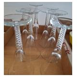 Clear Twisted Stem Wine Glasses