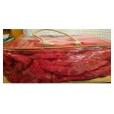 Red Plush Blanket in Zippered Storage Bag