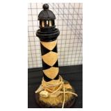 Painted Lighthouse-Themed Table Lamp Base