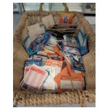 Basket of Assorted Sports Trading Cards