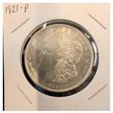 1921-P Morgan Silver Dollar in Coin Holder
