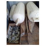 Marine Accessories Lot: Anchors, Weights, Buoys