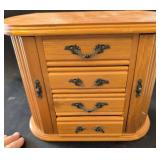 Wooden Jewelry Box with Mirror and Storage