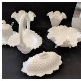 Fenton Hobnail Milk Glass Tableware Collection