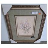 Framed Floral Print With Ornate Gold Frame