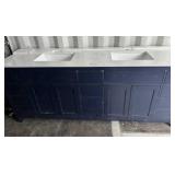 Blue Wooden Cabinet Marble double sin Cabinet