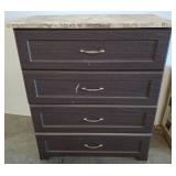 Wooden Dresser With Faux Marble Top