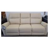 Beige Reclining Sofa with 85-Inch Width