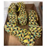 Colorful Platform Sandals with Geometric Pattern