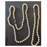 2 Strand of Faux Pearl Beads with Metal Clasp