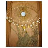 Gold-Tone Hanging Eye Decor with Chain Details