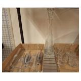 Cut Crystal Glassware and Decanter Set