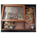 Jewelry Box With Assorted Costume Jewelry