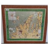 Framed Water Wonderland Decorative Map