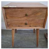 Mid-Century Modern Two-Drawer Wooden Side Table