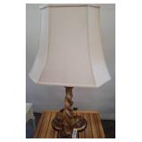 Table Lamp with Fabric Shade and Dolphin Base
