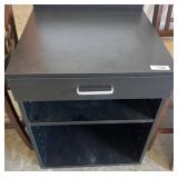 Black Laminate Cabinet with Drawer and Shelves