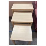 Three Stacking Wood Nesting Tables