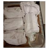 Clear Wide Mouth Vase With White Linens