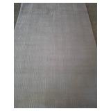 Puffy Gray Polyester 5x7 Area Rug