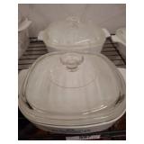 White Ceramic Casserole Dishes with Glass Lids