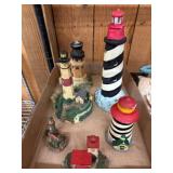 Lighthouse Figurines in Painted Resin