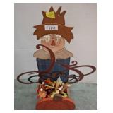 Wooden Scarecrow Autumn Decor With Candle Accent